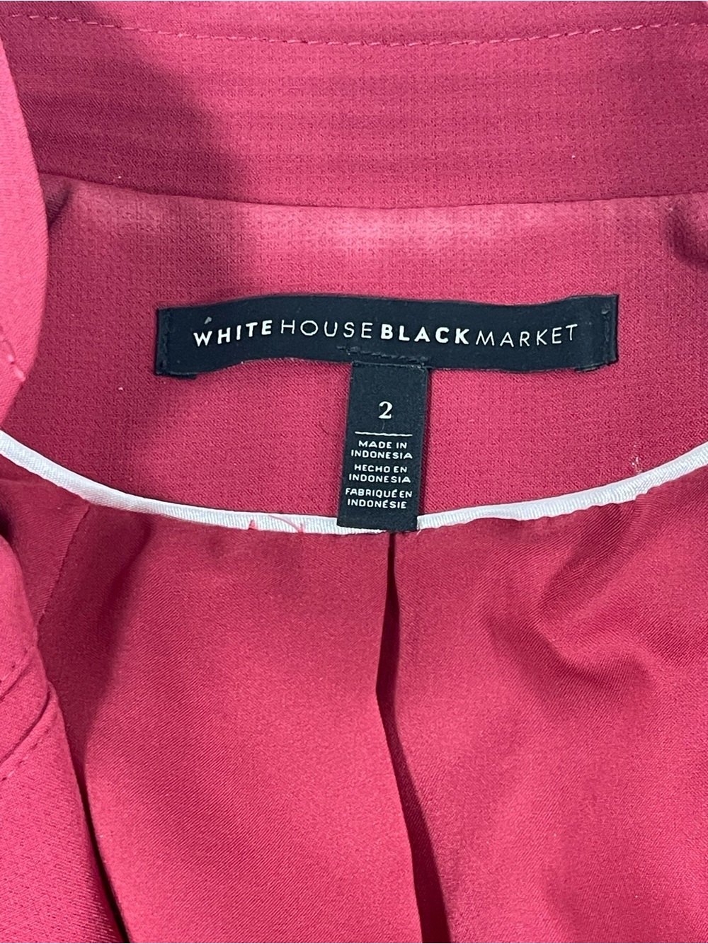 White House Black Market Pink Fuchsia Moto Blazer Jacket Size 2 Zip Cuffs - Picture 4 of 7